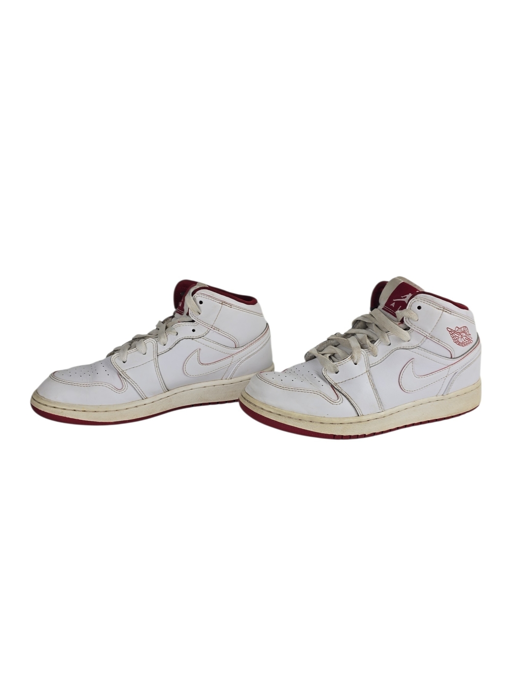 Nike Air Jordan 1 Retro White and Red Mid-Top Sneakers